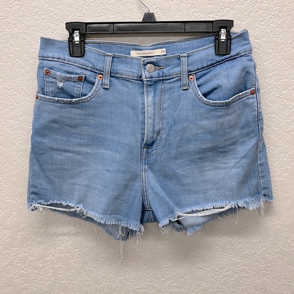 Levi’s High Rise Shorts 29 Light Wash Cutoffs - Picture 1 of 6